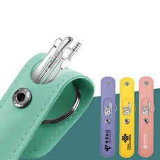 휴대용 귀이개 6종 세트 귀청소 귀파개 귀후비개 귀지제거 귓밥 용품 면봉, 00PP-퍼플