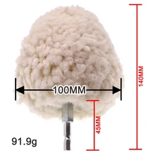 4인치 100mm 양모 광택 볼 1개 자동차 세차용 순수 퀵 체인지 헥스 샹크 휠 허브 드릴 액세서리, 01 1pcs