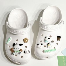 귀여운 강아지 9p 파츠 세트 신발 악세사리 실내화 꾸미기