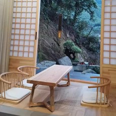 좌식 의자 등받이 온돌 앉은뱅이 바퀴 편한 허리 척추, 내추럴 / 그레이 쿠션