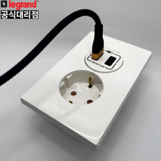 르그랑 USB포트 + C타입 매입 1구콘센트 화이트, 1개
