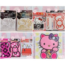 Hello Kitty 史努比 蝴蝶結 造型 汽車裝飾貼 貼紙 磁鐵貼 靜電貼 防水貼紙, 1個, I