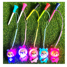 하루밈 LED 시바견 골프 티걸이 5종 세트, 1세트, 혼합색상