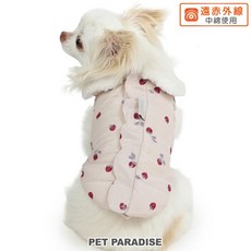 pet paradise 冬季鋪棉草莓上開式背心外套, 1個