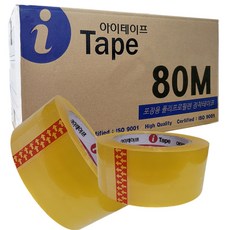 리더스 80M 투명 박스테이프 소량 강력접착 D4, 40개