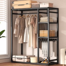 바이앳올 철제 스탠드 옷걸이 수납장 옷장 드레스룸 시스템 행거 BYH-01, 블랙