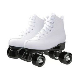 롤러스케이트 입문용 롤러장 롤러슈즈 스케이트 검은 가죽 녹색 바퀴 +, 1개