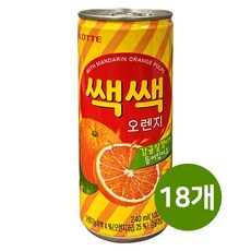 쌕쌕 오렌지 주스, 240ml, 18개