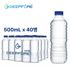 디포레 무라벨 생수 0.5리터 40병 2팩, 40개, 500ml