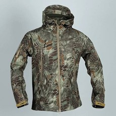 두꺼운 따뜻한 세트 망 겨울 멀티 포켓 후드 전술 재킷 + 방수 X7 전투 바지 2 피스 야외 방풍 기차 양복, M, Python Jacket Only