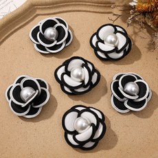 코사지 동백꽃 까멜리아 플라워 꽃 장식 코사지 의류 가방 모자 diy 부자재 재료 5cm, 1개, 화이트