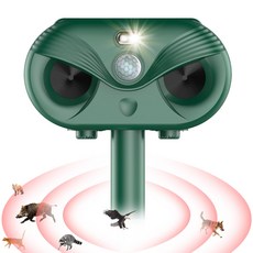 태양광 충전 강력초음파 조류 뱀 쥐 멧돼지 고라니 유해동물 적외선 퇴치기 LED 경보음, HT-610(녹색)