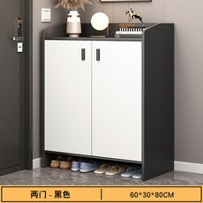 意式多層防塵收納鞋架, 1個, 輕奢黑白60公分兩門收納櫃:如圖所示