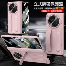 適用於OPPOfindn3虹光手機殼適用於OnePlusOpen腕帶支架鉸鏈全包保護殼