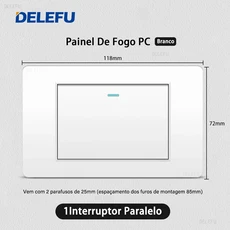 DELEFU 화이트 PC 패널 브라질 표준 콘센트 이중 USB C 타입 벽 전원 소켓 스마트 스위치 투야 와이파이 10, [01] 16A 1gang 2way, [01] 20A Outlet White PC, 1개