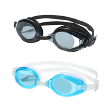 제이스디 프리미엄 김서림방지 물안경 수영 수경 1+1, 1세트, 블랙+블루