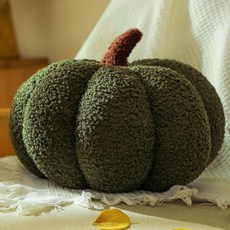 Susielady 테디 플 러브니 쿠션 인스타 감성 호박 디자인 접이식 부드러운 침대 소파 쿠션 홈데코 인테리어, 초록색