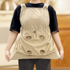 促銷 抱貓圍裙防粘毛寵物背帶包圍裙抱貓袋袋鼠圍裙寵物衣服柔軟珊瑚絨擼貓神器貓用品FCSK, [薄款]卡其有洞款*15斤內寵物, 1個