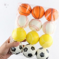 어린이 놀이용 미니 공 12p 축구공 농구공 야구공 테니스공 안전 완구, 1개, 상세페이지 참조