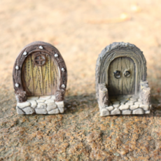 미니정원 테라리움 만들기 DIY 재료 꾸미기 장식 미니어처 소품 통나무 문 대문 2종 택1, 양문형