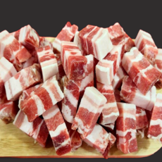 최고기나라 돼지고기 흑돼지 듀록 삼겹살 벽돌 한입 큐브삼겹살 2kg, 1개