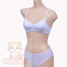 미니초코 노와이어브라세트 쿨 주니어 노와이어 2단계 AA컵 브라팬티세트