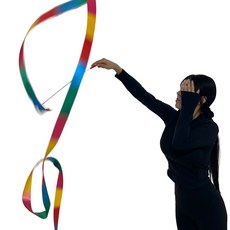 리듬체조리본 4m 무지개 체조 연습용 리본 똑템, 1개