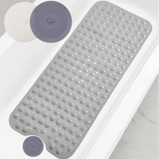 욕조 샤워 매트 99.1 x 40.6cm(39 16인치) 및 2팩 스토퍼 12.7cm(5인치) 미끄럼 방지 긴 욕실 매트 내부 샤워용 배수 구멍 선션 컵 주방 욕실용 헤어, 욕조 샤워 매트 99.1 x 40.6cm(39 16인치