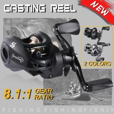 Sougayilang-9 + 1BB 품질 베이트 캐스팅 릴 8.0:1 기어비 알루미늄 스풀 마그네틱 브레이크 낚시 릴 8KG 최대 드래그, Colorful Single Hand, Right Hand