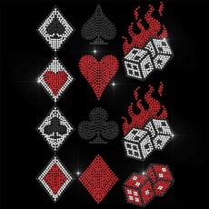 1개 유리 핫픽스 라인스톤 다리미 부착형 아플리케 의상 액세서리 (옷 가방 바지 등 다양한 모양 297x210mm), 혼합색