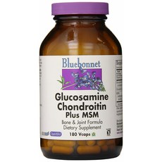 Bluebonnet 葡萄糖胺軟骨素MSM Plus無麩質無糖素食膠囊, 1個, 180顆