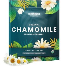 Cederberg Tea Company 유기농 민들레 뿌리 차 — 티백 30개 | 단일 원산지의 허브 티 친환경 무설탕 GMO 카페인 프리 221220, 캐모마일