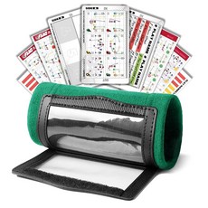 1NMORE 5v5 7v7 축구 손목 밴드 플레이북 시스템 청소년용 쿼터백 코치 플레이 스티커 및 PVC 카드가 있는 깃발 밴드 (화이트 5 ON 온 5), 미디엄, 초록색