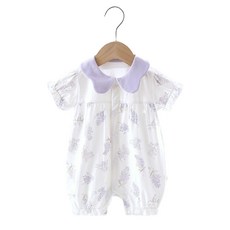 女寶夏裝純棉短袖連體衣