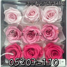 日本大地農園不凋永生玫瑰花05207 /05208 九輪混合色(以盒計價), 110 粉色系