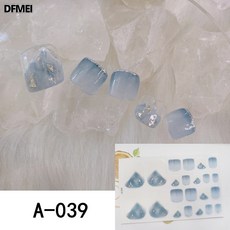 DFMEI 新款腳指甲貼紙可拆卸腳美甲貼紙立體鑽款腳美甲貼腳貼穿戴, 1個, A-039:如圖