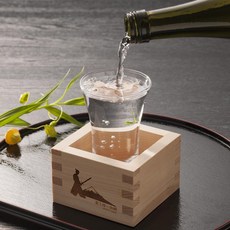 일본직수입 히노끼 정종 사케잔 편백나무 마스잔 원목컵 술잔 이찌고마스 180ml ( 유리잔+스티커 증정 ), 원목마스잔 +증정유리잔+증정스티커, 1개