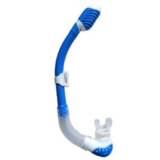 臺灣熱賣 乾式呼吸管易呼吸水肺潛水防濺罩頂閥游泳水下設備成人兒童男士女士青年, 兒童-藍色