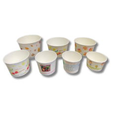 多款可愛圖案一次性甜點杯，食品級紙漿安全衛生，多尺寸可選，方便攜帶, 1套, 50個裝