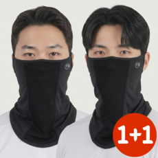 딥루트 자외선차단 골프마스크 멀티스카프 햇빛가리개, 블랙+블랙, 1세트