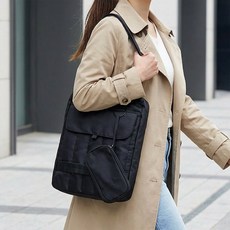 몯 가벼운 노트북 가방 데일리 숄더 백, 1개, 블랙