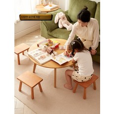 사각 원목 스툴 향나무 소재 낮은 의자 보조용 소형 체어 거실 인테리어 가구, 1개, 체리우드 300x215x250mm