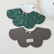 신생아 순면 이중면 턱수건 꽃잎 모양 토수용