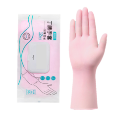 @貨比三家不吃虧@丁腈手套 洗碗手套 耐用手套 打掃手套 防滑手套 防油 乳膠手套 NBR家事手套 洗衣清潔 橡膠手套, 粉, 大號（L）, 1個