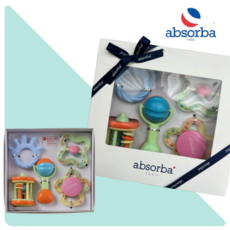 압소바 옥수수 딸랑이 세트 출산선물 백일선물 (선물포장+백화점쇼핑백 증정)