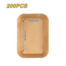 超低價！200pcs 長方形空氣炸鍋紙 方形烘焙紙 燒烤盤墊 廚房烤箱不粘油空氣炸鍋紙襯墊, 200PCS, 1個