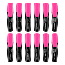 모나미 에딩점보 604 형광펜 대용량 잉크 6색 낱색 세트, 12개입, 핑크