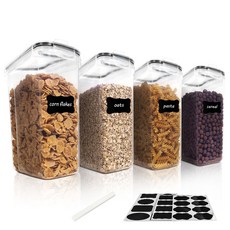 Snsp 쌀 수납 잡곡통 2.5L 4개입, 화이트 + 블랙