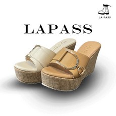 【Lapas】質感楔型厚底涼鞋 夏季增高坡跟女鞋 時尚大扣環設計 舒適好走, 駝色,36