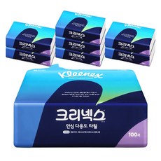 크리넥스 뽑아쓰는 안심 다용도 타월 100매 8팩 대용량 키친타올 주방 식탁 캠핑, 8박스